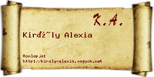 Király Alexia névjegykártya